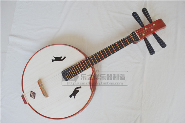 新品 紅木黑檀軸中阮