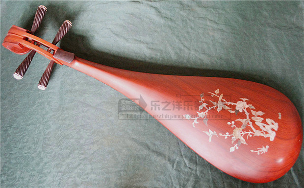紅木黑檀軸相貝雕琵琶
